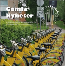 Gamlas Nyheter med gula stadscyklar på omslaget